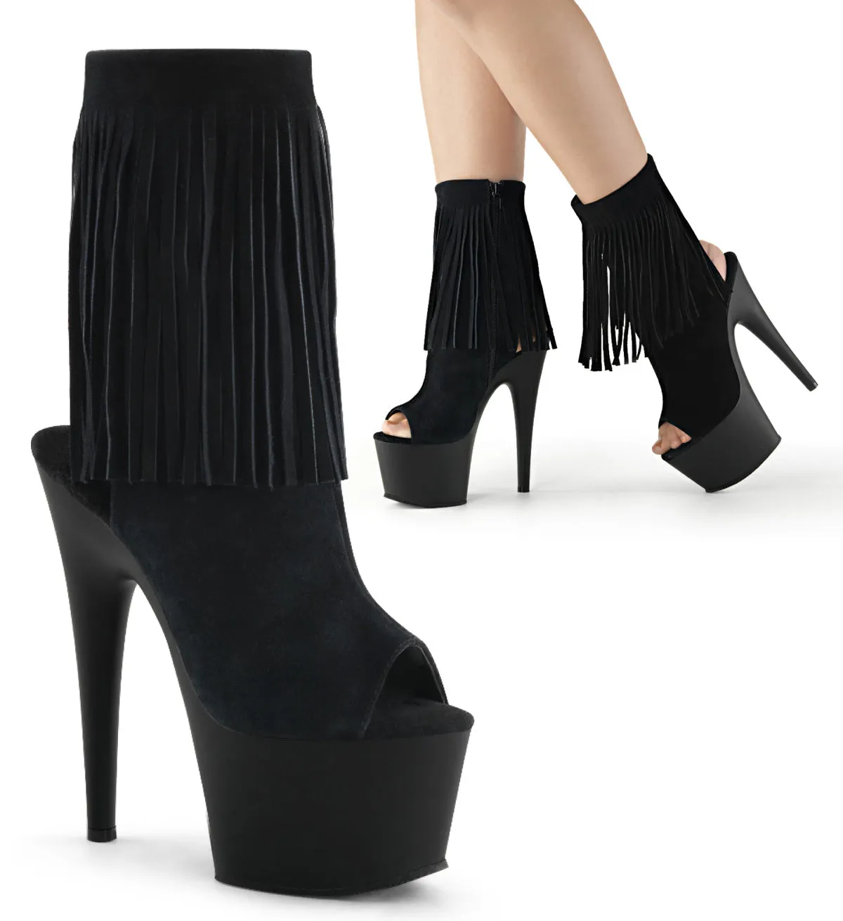 7 Inch Heel ADORE-1019 Black Suede