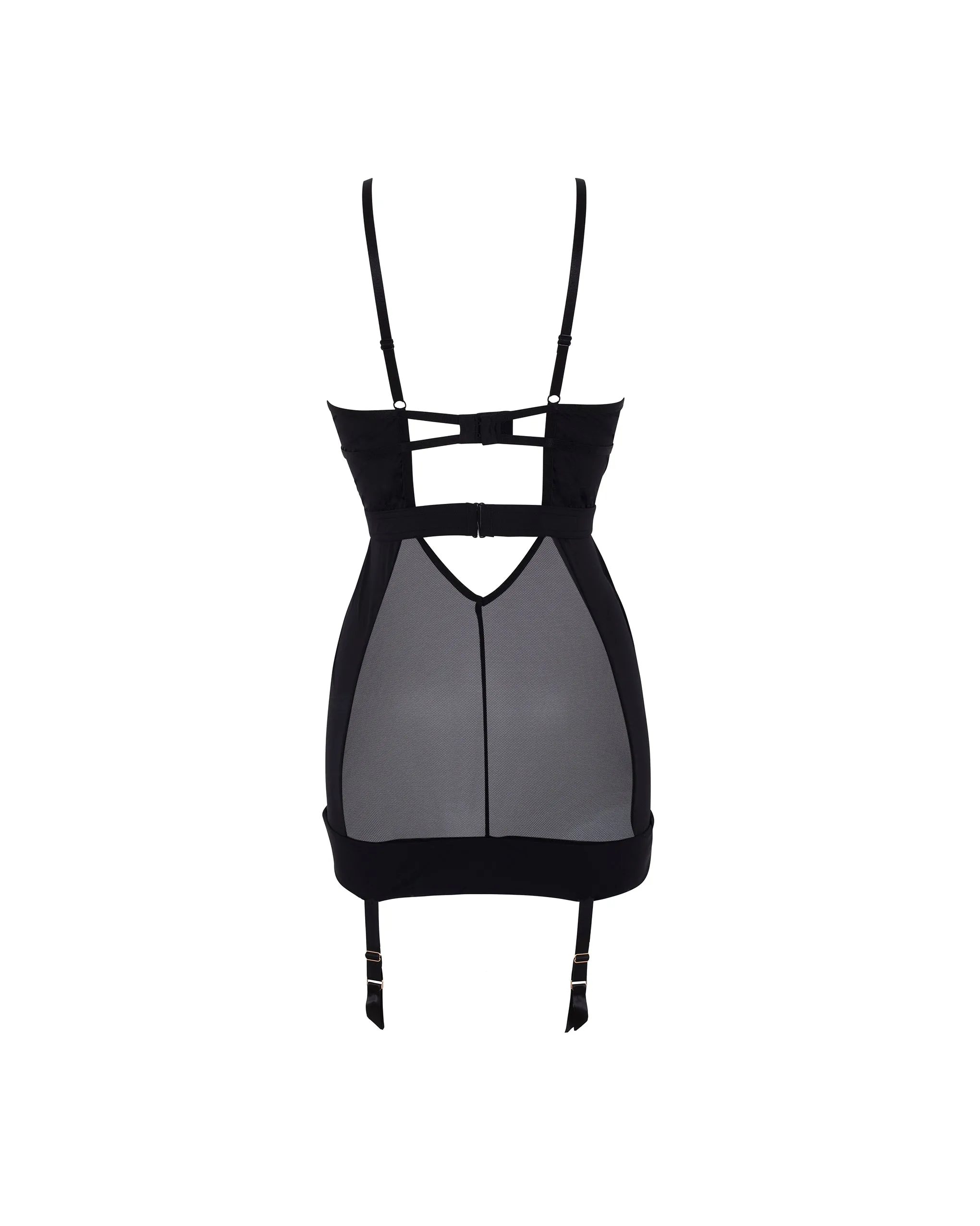 Alanna Wired Longline Basque Black