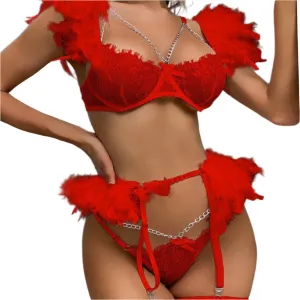 Angel Gone Wild Feather & Chain Lingerie