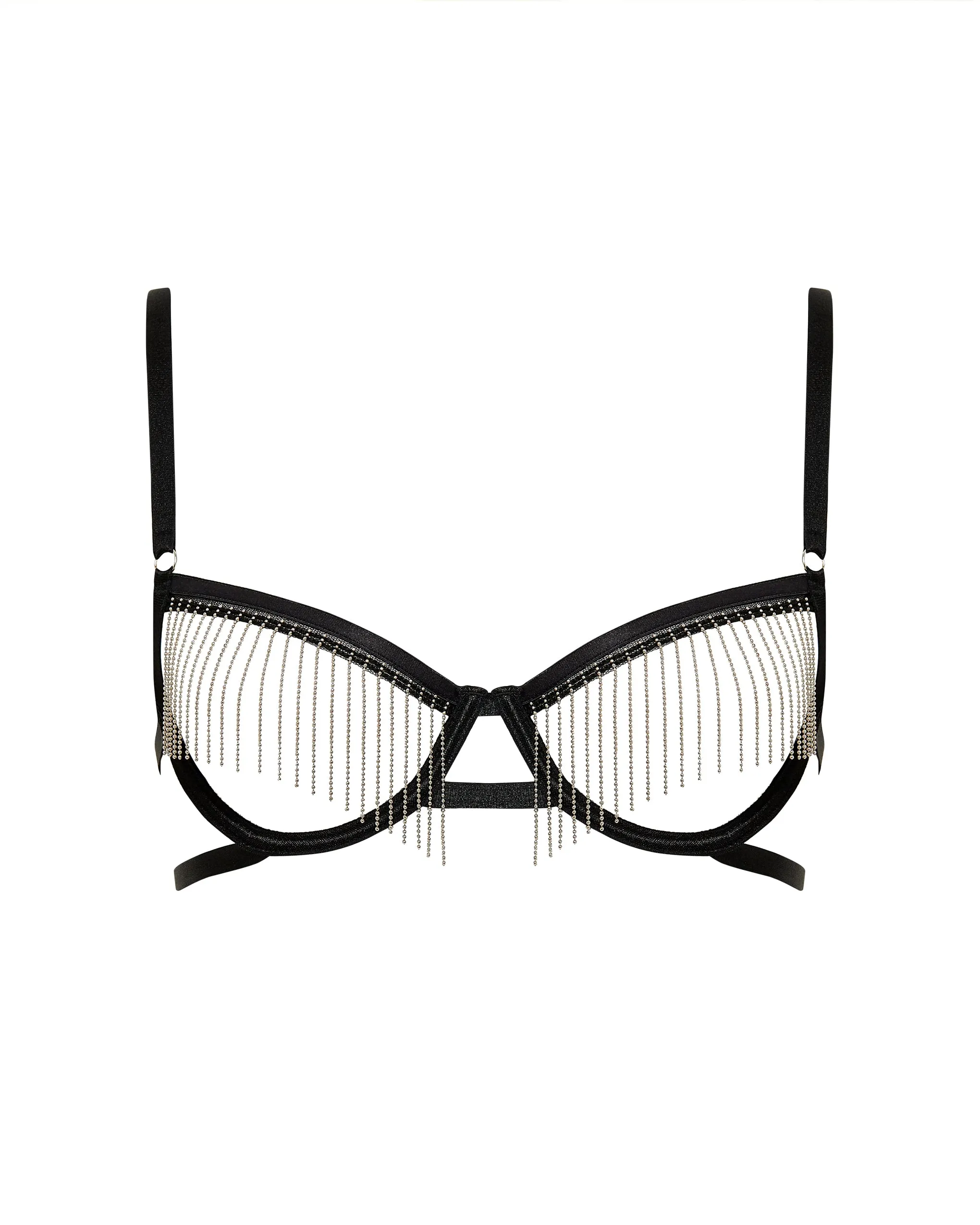 Antoinette Open Wired Bra Black/Silver
