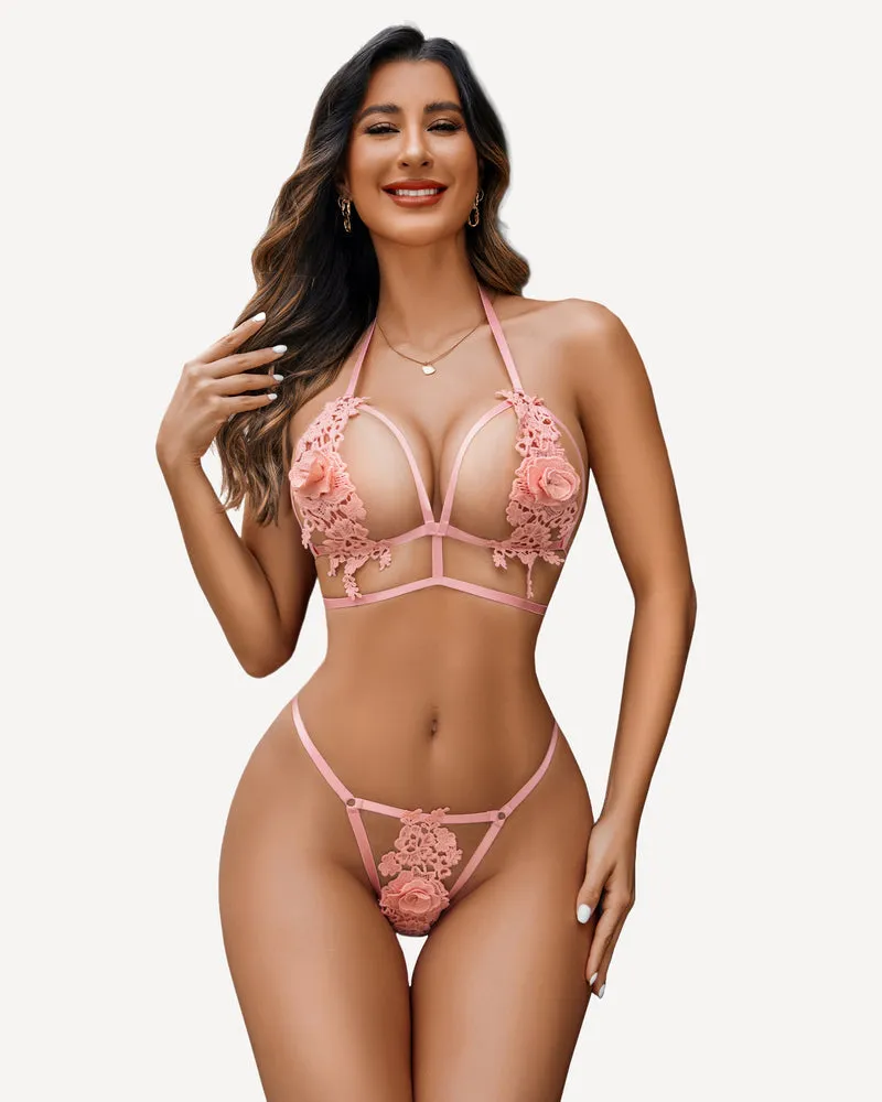 Appliques 2 Piece Bra Panty Set