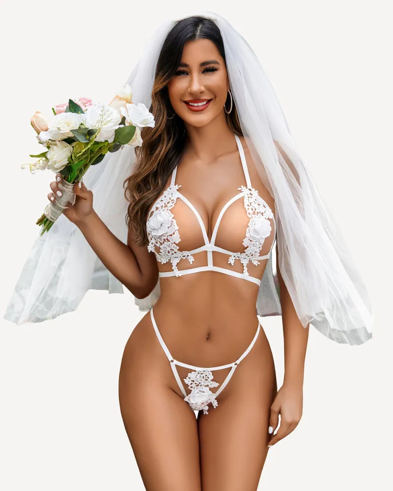 Appliques 2 Piece Bra Panty Set