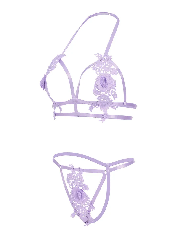 Appliques 2 Piece Bra Panty Set