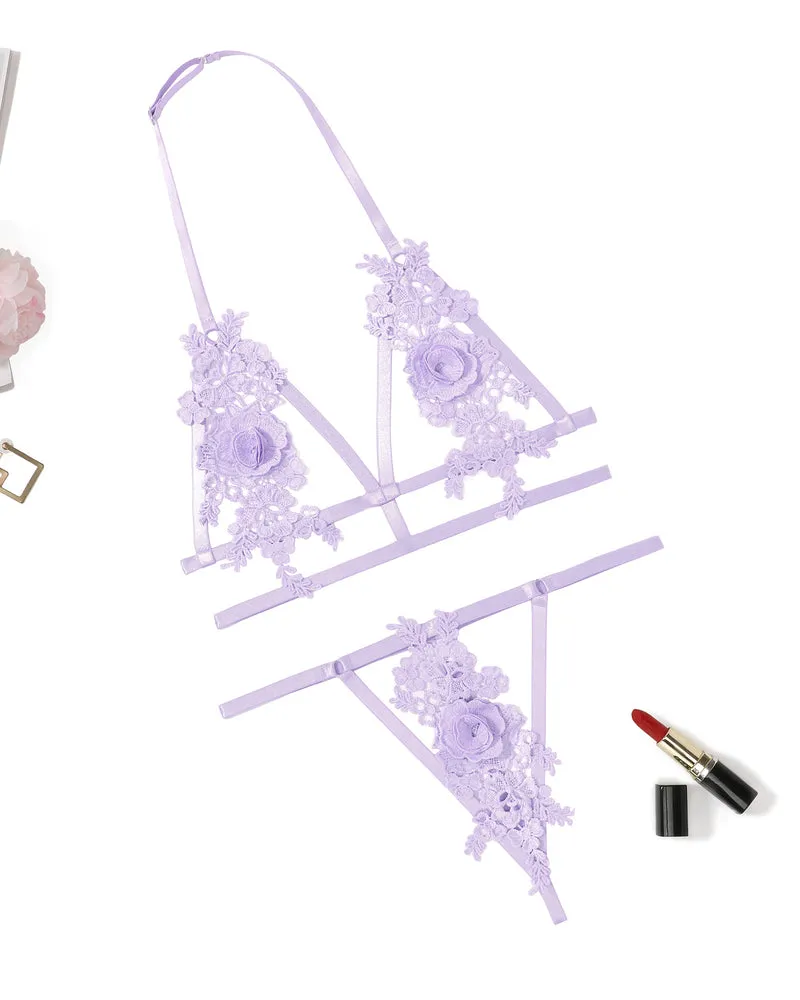Appliques 2 Piece Bra Panty Set