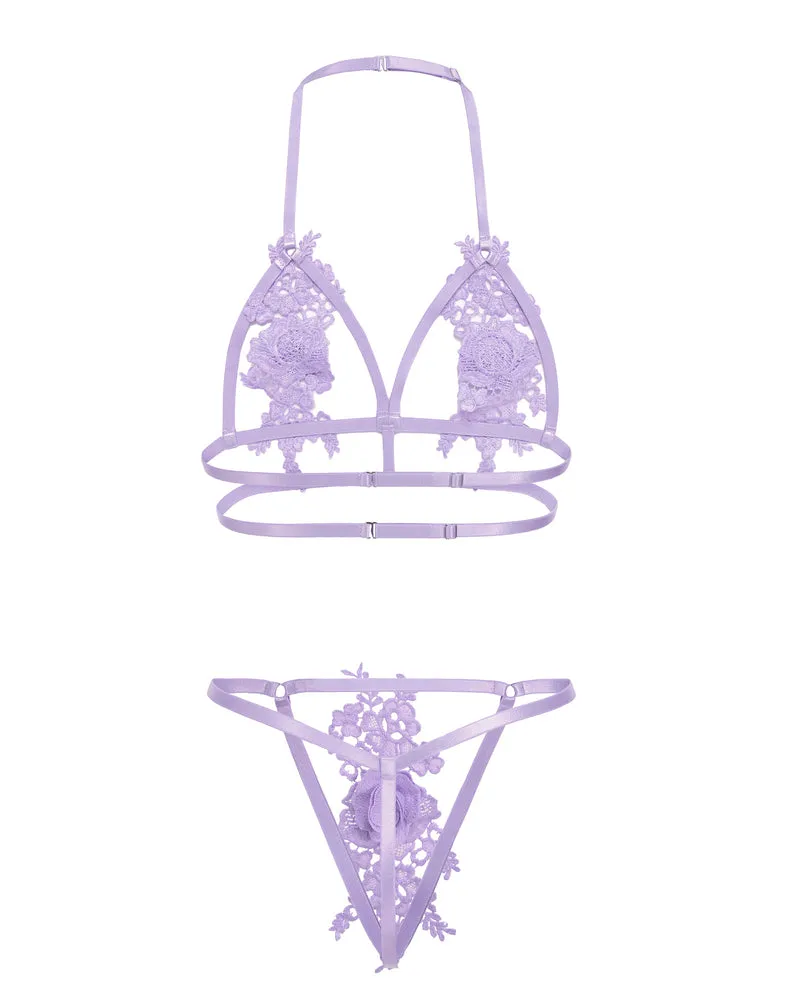 Appliques 2 Piece Bra Panty Set
