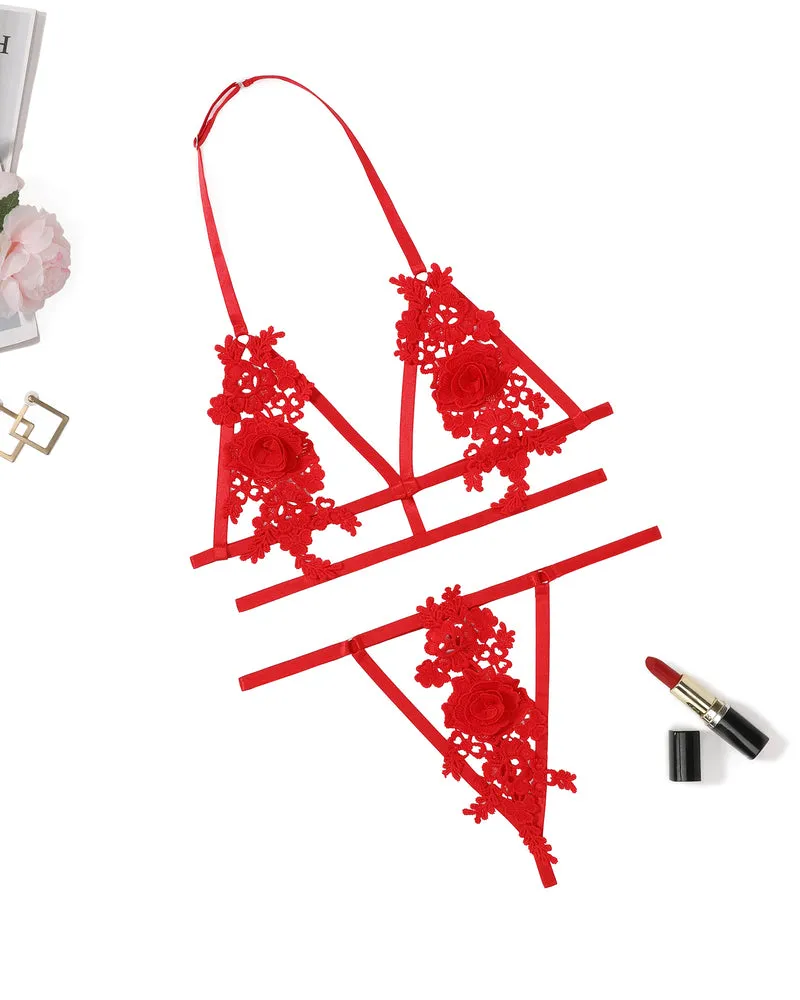Appliques 2 Piece Bra Panty Set