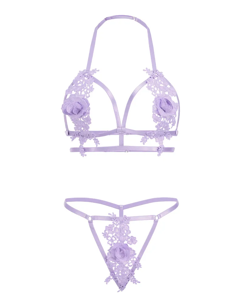 Appliques 2 Piece Bra Panty Set