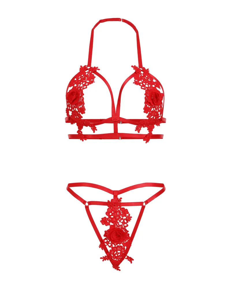 Appliques 2 Piece Bra Panty Set