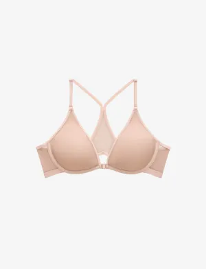 Bare Mesh Front Close Racerback Bra