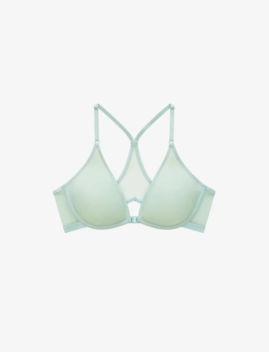 Bare Mesh Front Close Racerback Bra