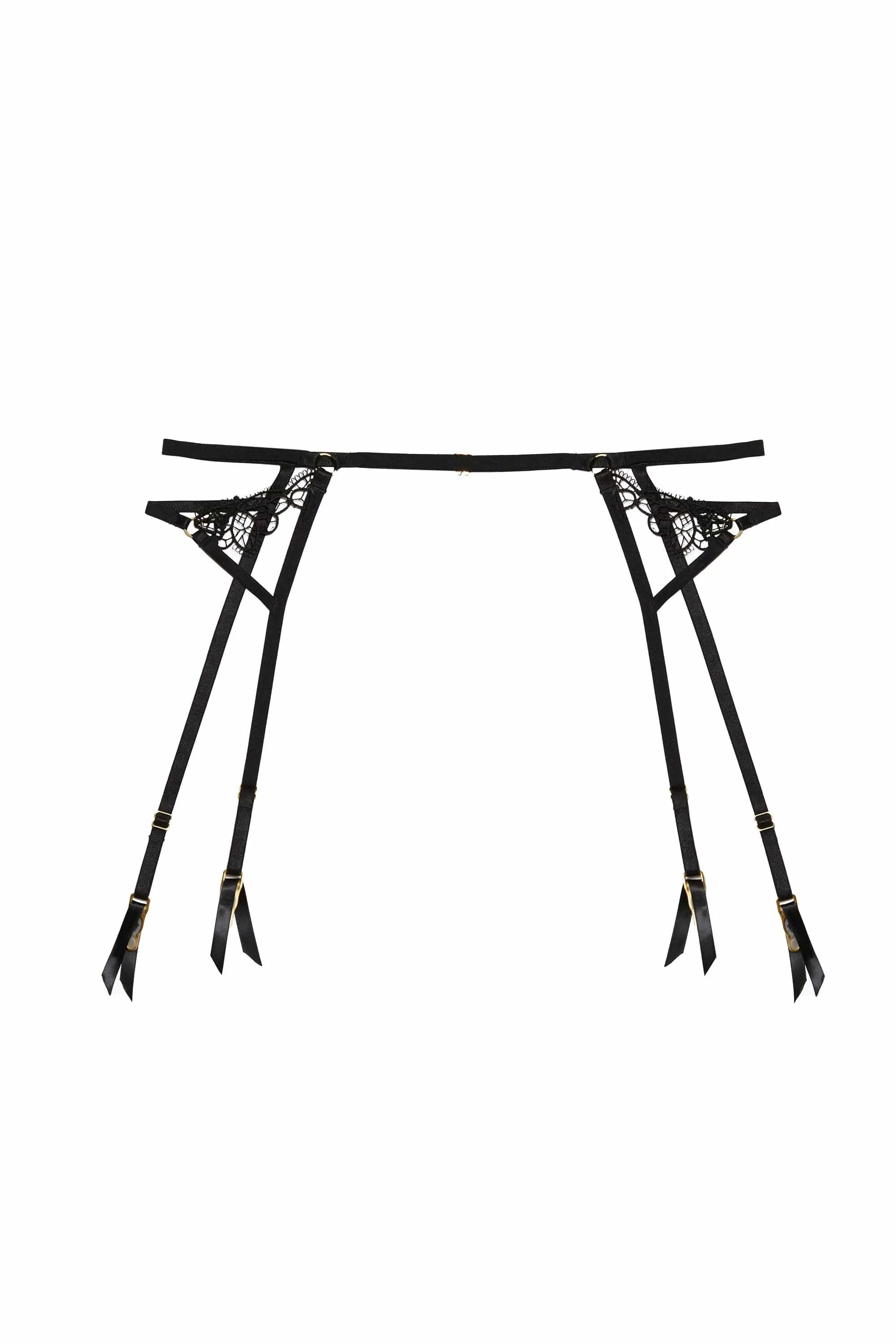 Becka Black Lace Trim Suspender