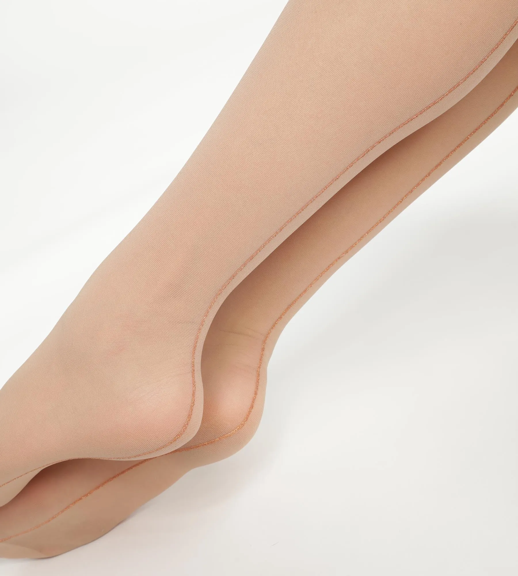 Beige sheer tights with gold lurex band Dim Style