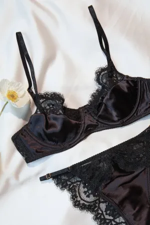 Black Satin Lingerie