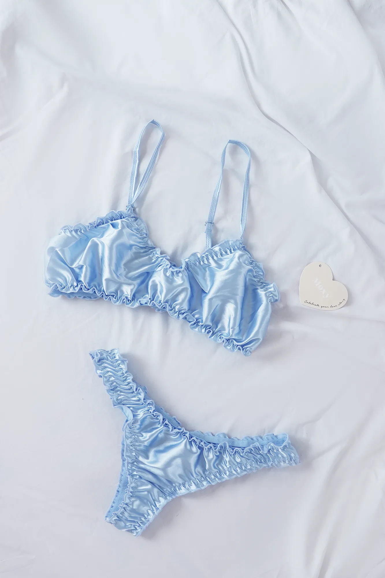 Blue Silk Lingerie Set