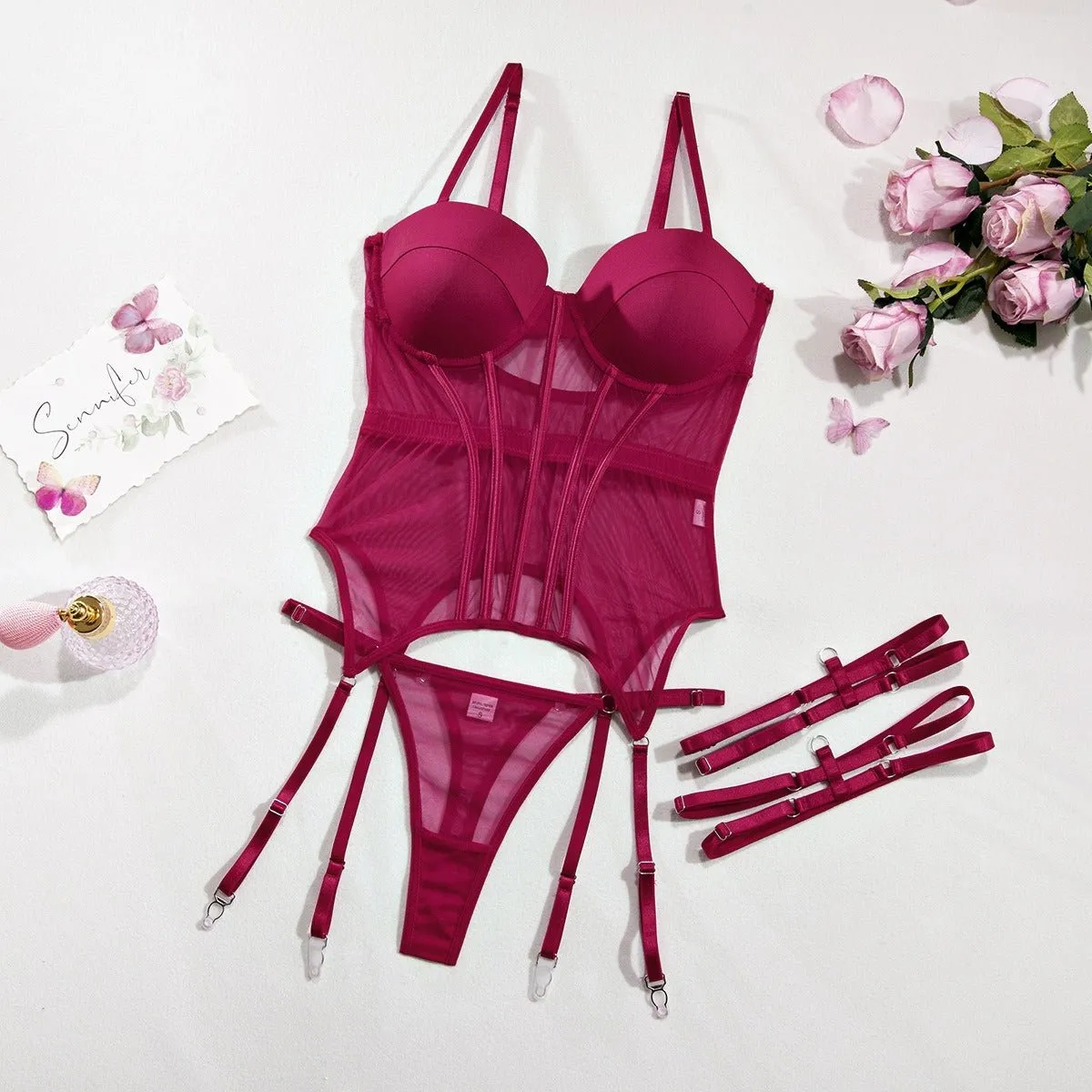 Bordeaux Bliss Two Piece Lingerie Set