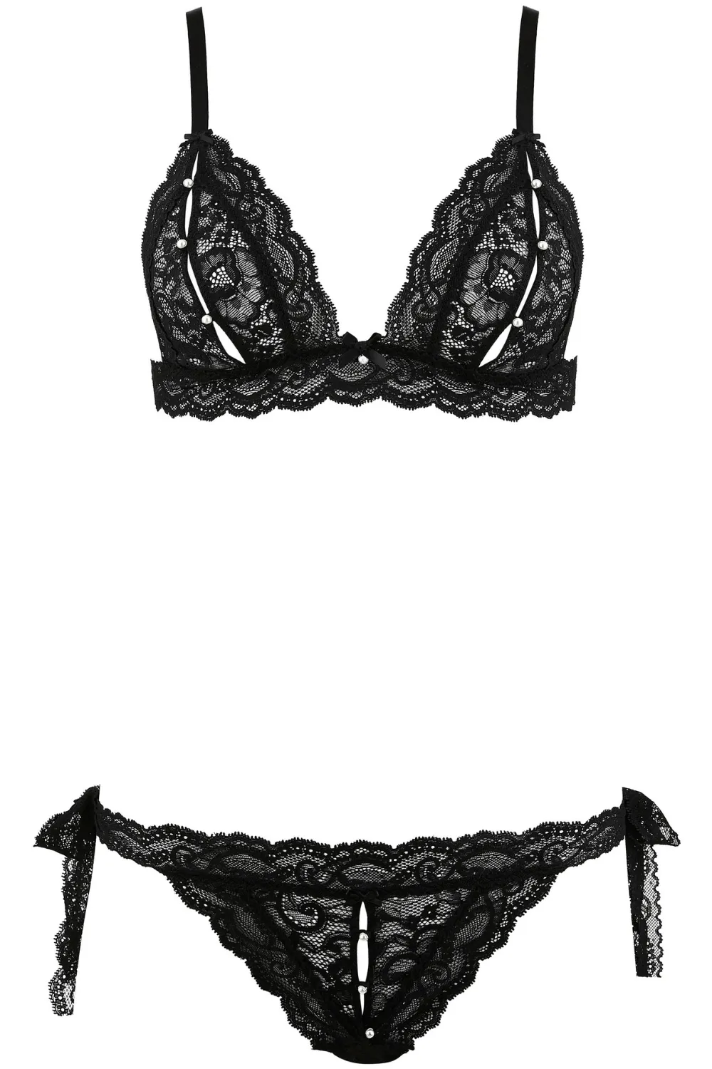 Boîte à Désir Beads Lace Bra & Brief