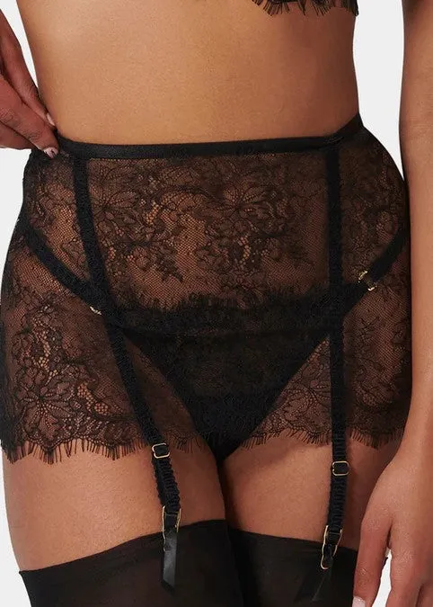 Camelia Skirt Suspender (Black)