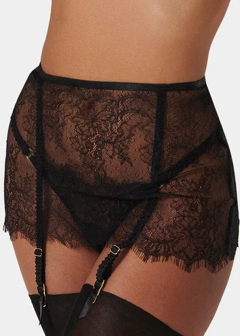 Camelia Skirt Suspender (Black)