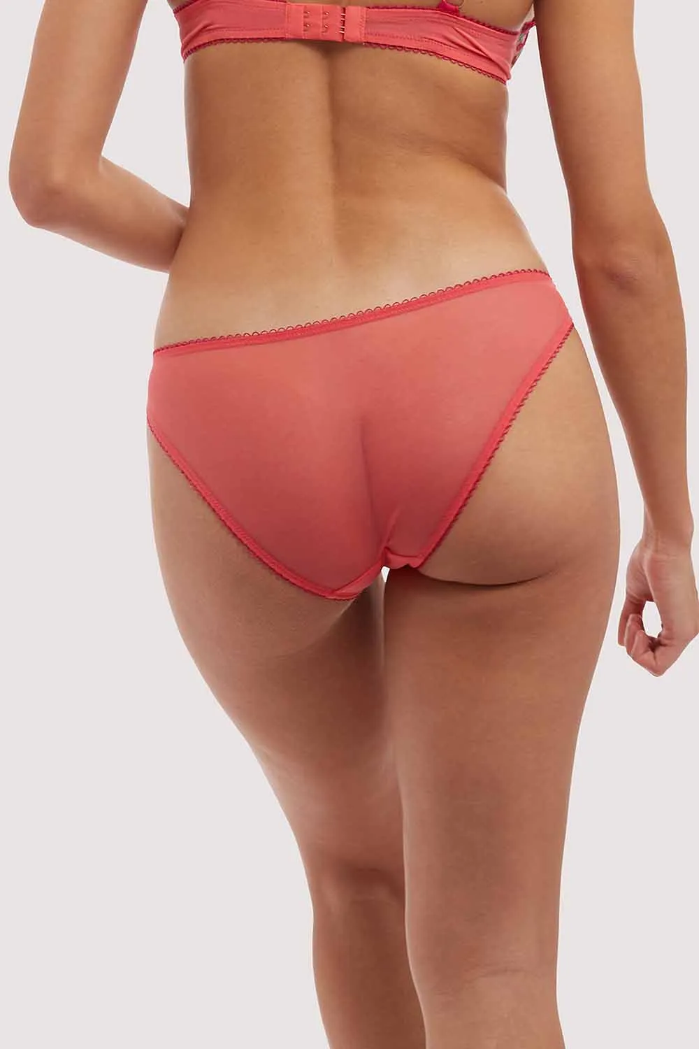 Cherry Embroidery Coral Brief