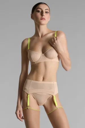 Corps à Corps Suspender Belt Vanilla/Neon Yellow