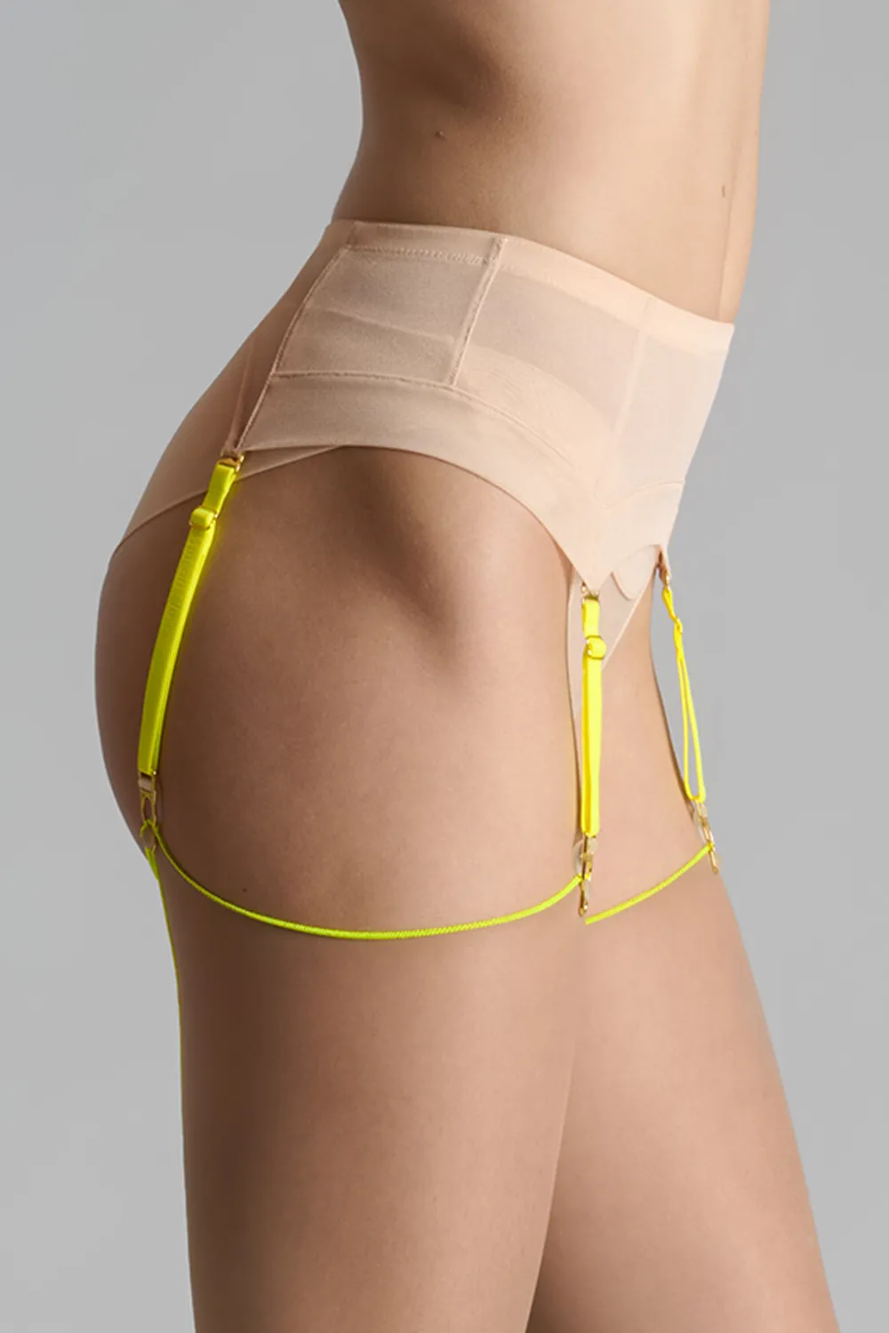 Corps à Corps Suspender Belt Vanilla/Neon Yellow