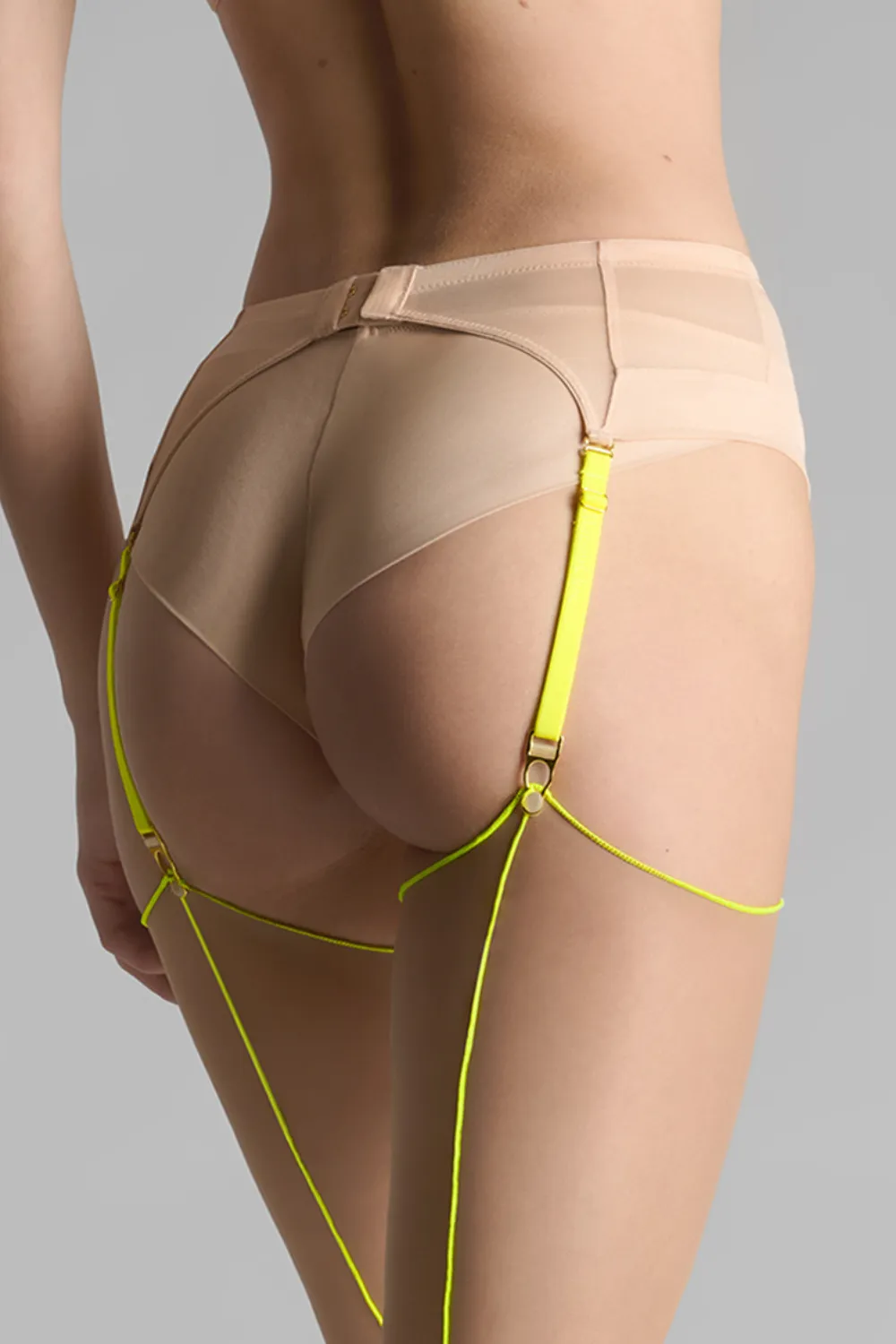 Corps à Corps Suspender Belt Vanilla/Neon Yellow