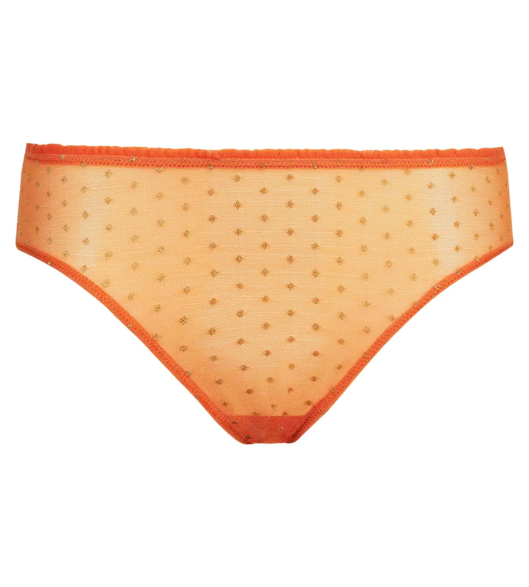 Culotte midi en tulle transparent et pois lurex Orange Dim Shiny Mesh