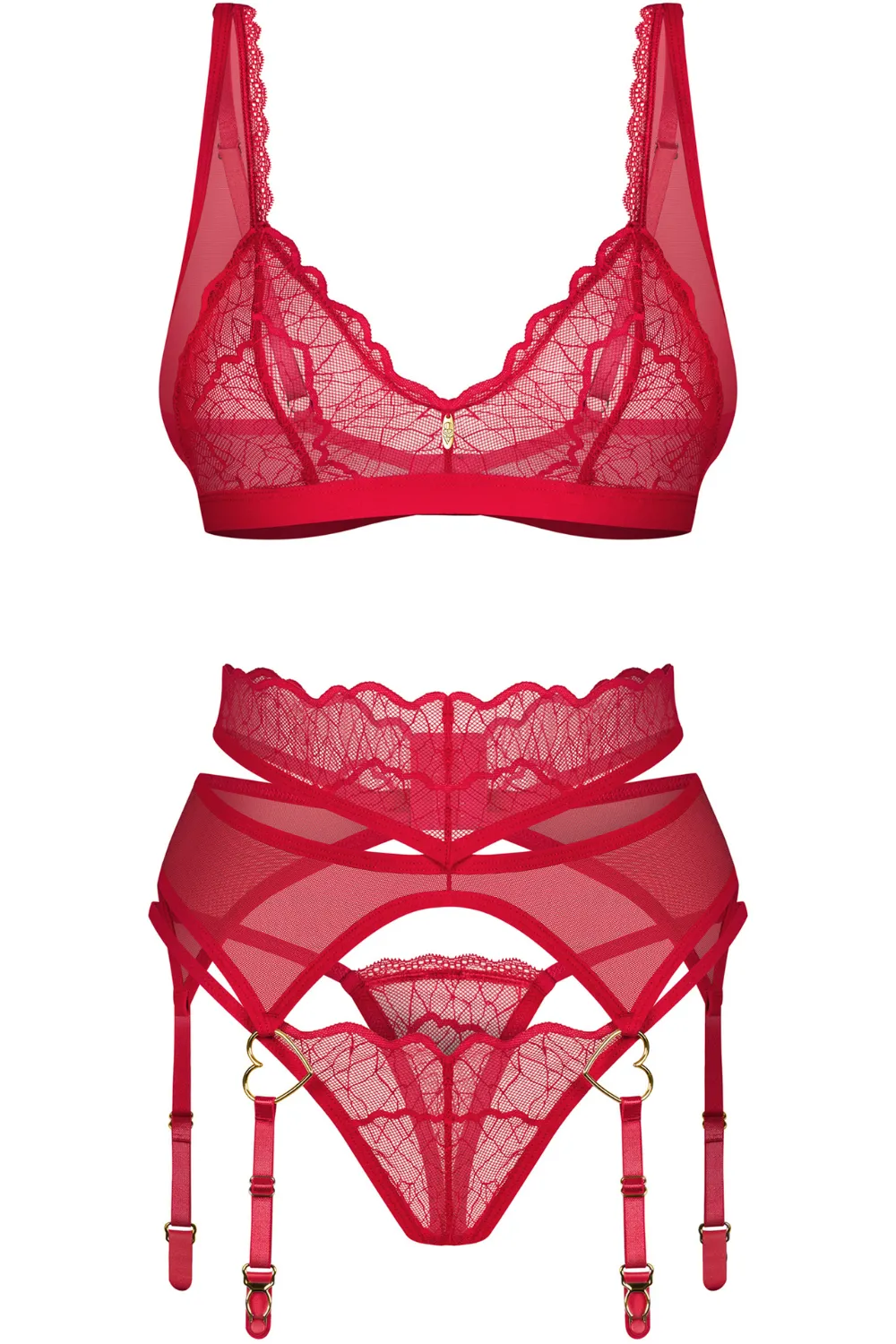 Cupide Desir Bra. Thong & Suspender