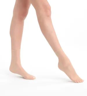 Dim Sublime Voile Pack of 2 pairs of women's ankle socks Nude Ivory