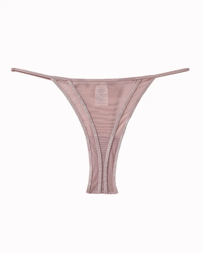 Embroidered Sheer Mesh Panties
