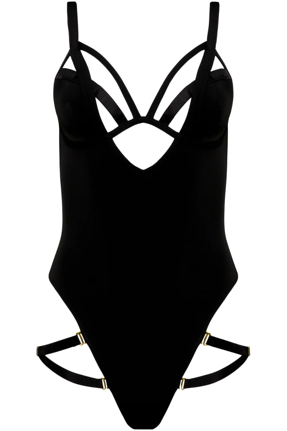 Fatale Thong Swimsuit in Black