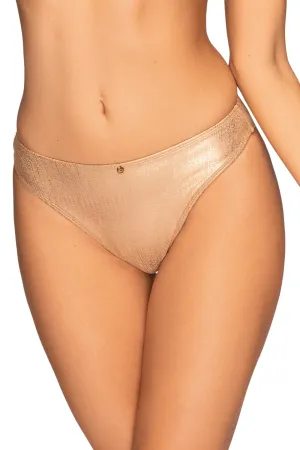 Filipines Snake Print Bikini Bottom in Gold