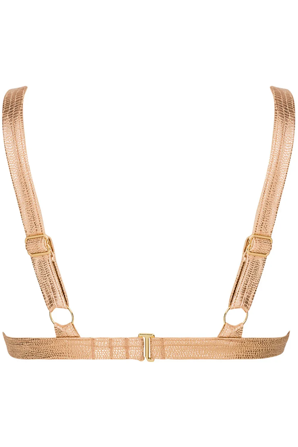 Filipines Snake Print Bikini Top in Gold