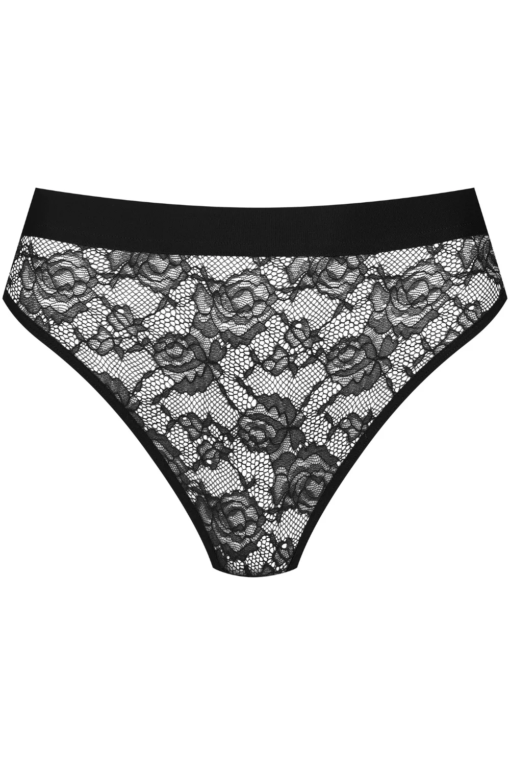 Flashback Lace High Waist Thong Black