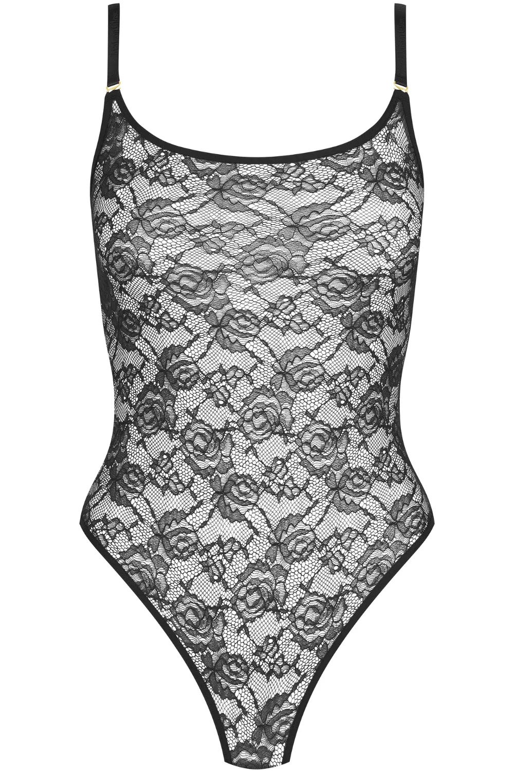 Flashback Lace Thong Body Black