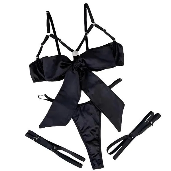 Glamorous Jade Satin Allure Lingerie Set