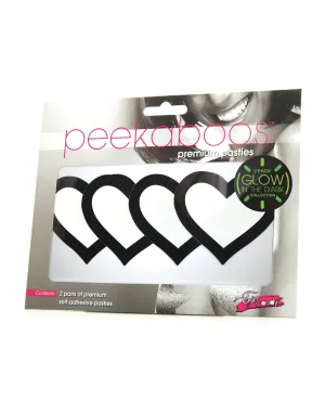 Glow in the Dark Peekaboo Hearts Pasties – Pack of 2