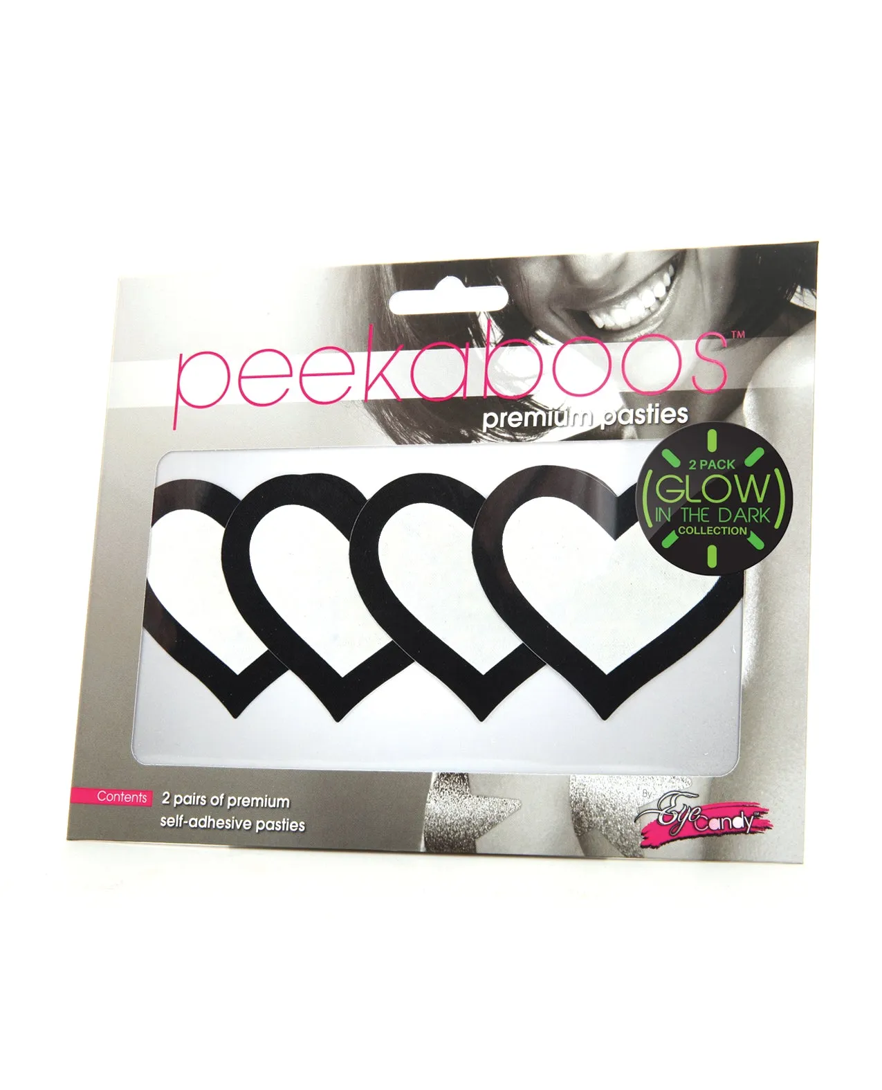 Glow in the Dark Peekaboo Hearts Pasties – Pack of 2