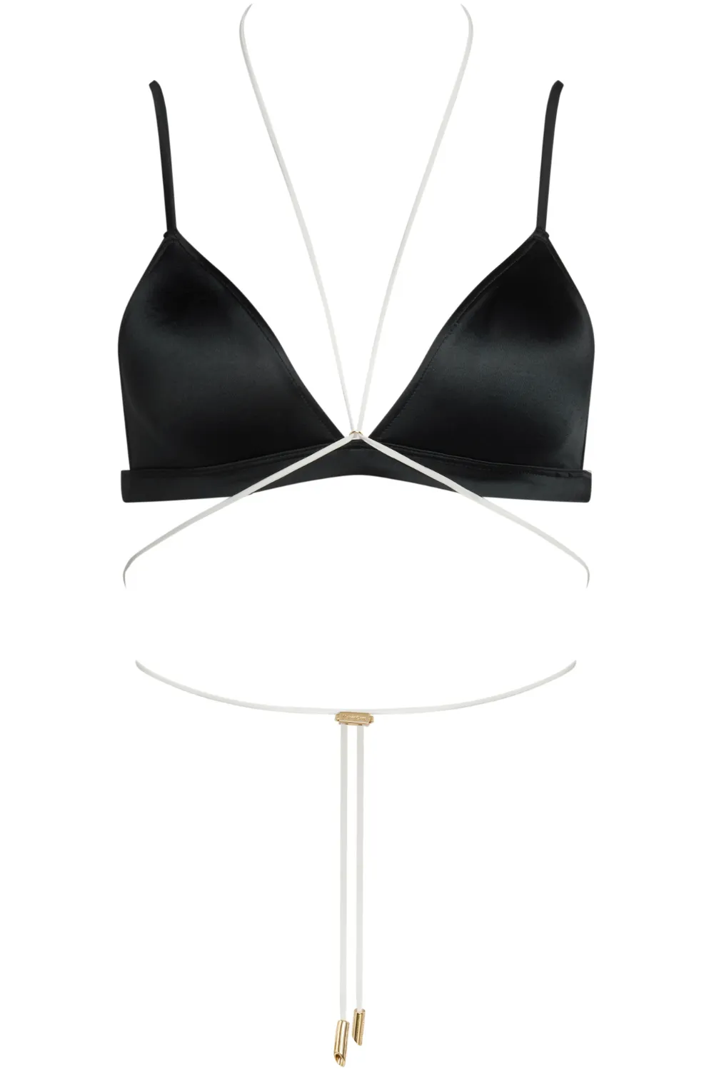 Glow Triangle Bikini Top in Black