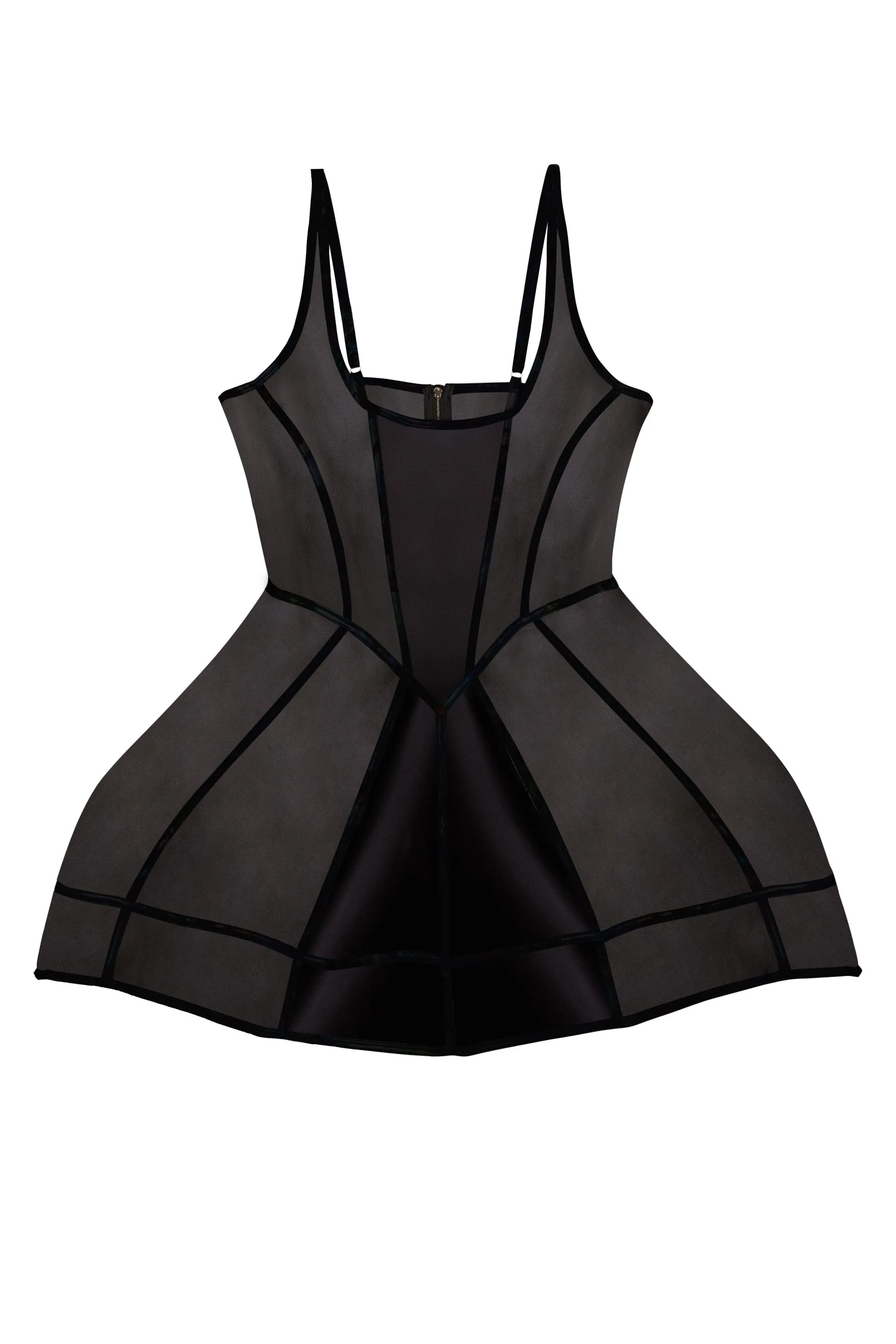 Gracie Black Boned Underbust Mesh Dress