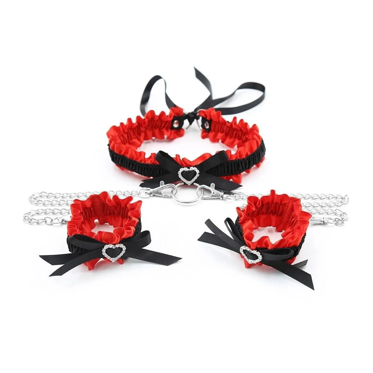 Heartbreaker in Silk Bondage-Inspired Choker & Handcuff Set