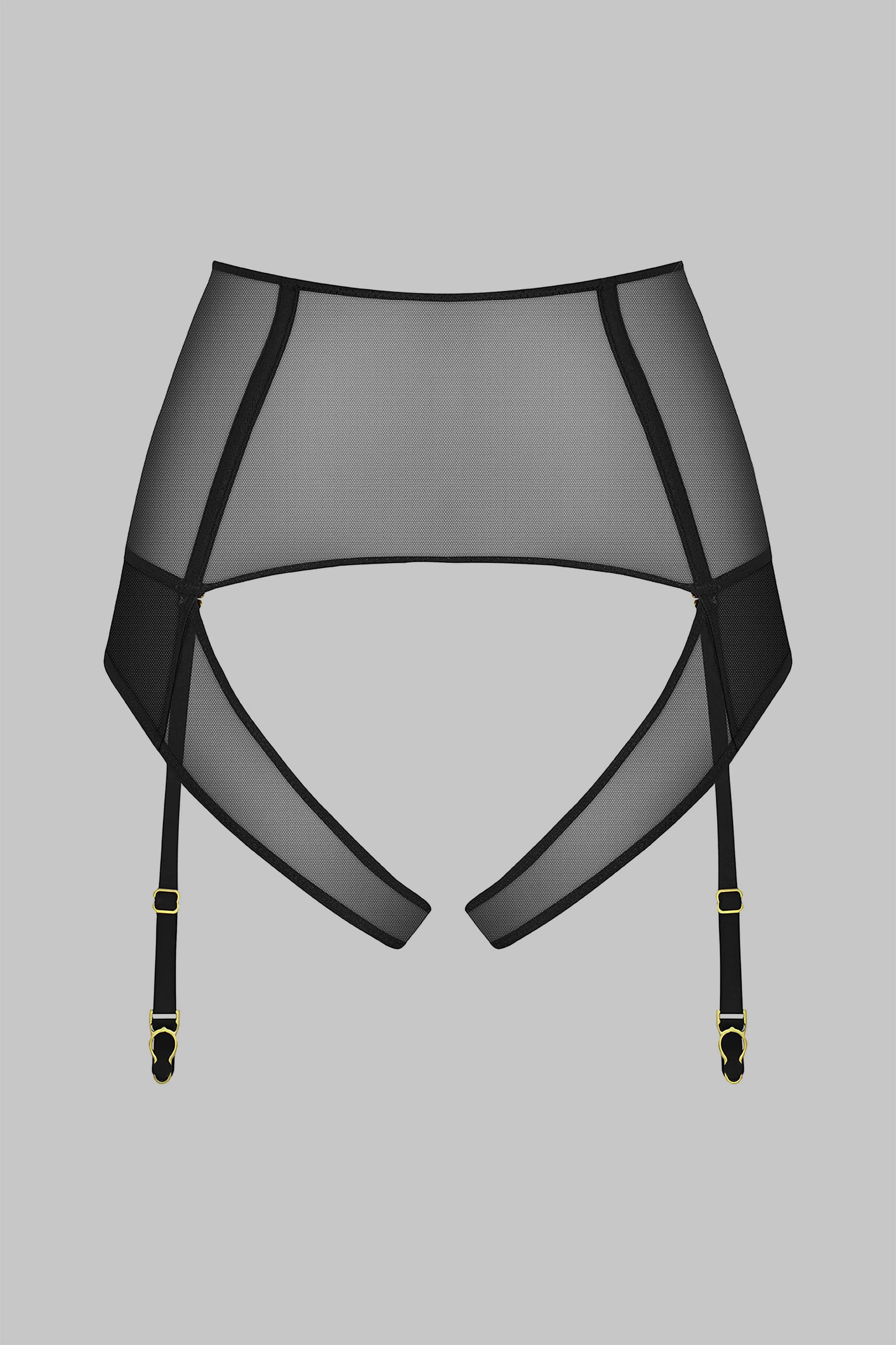 High waist open thong with garter belt - L'Amoureuse