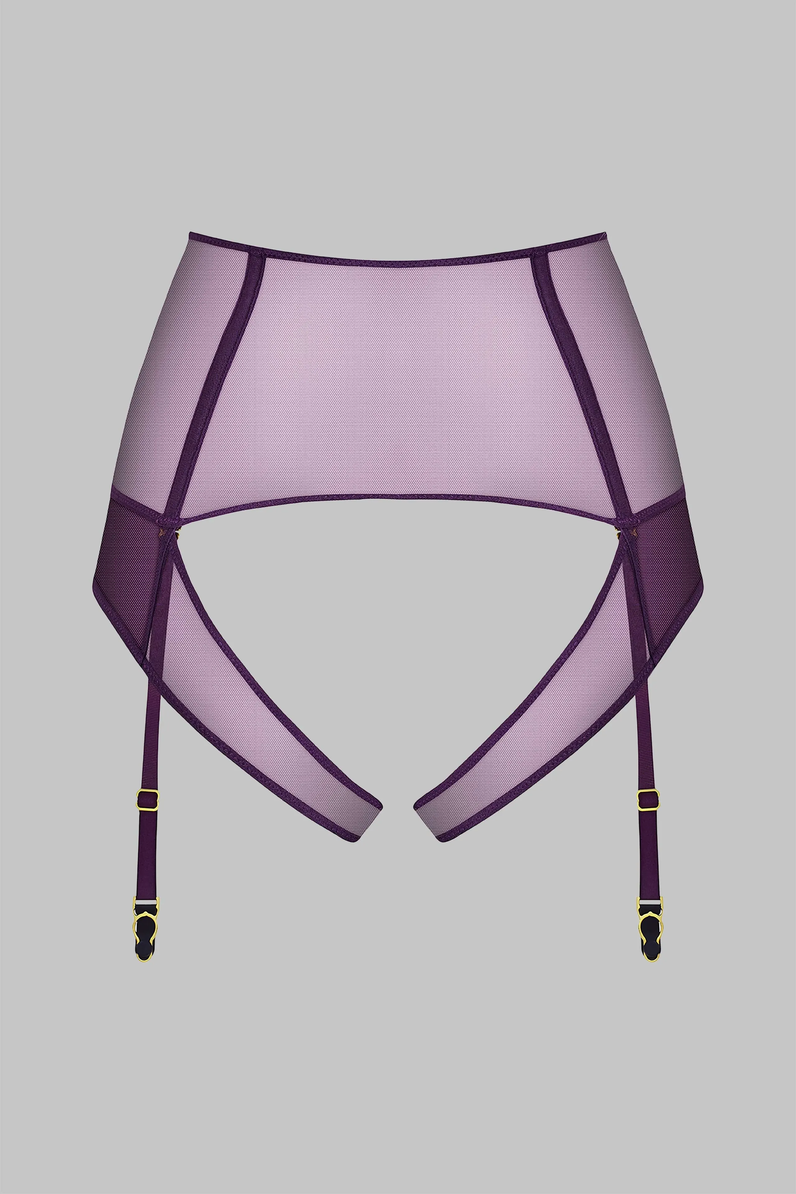 High waist open thong with garter belt - L'Amoureuse