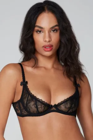 Hinda Demi Cup Plunge Bra Black. UK 32D