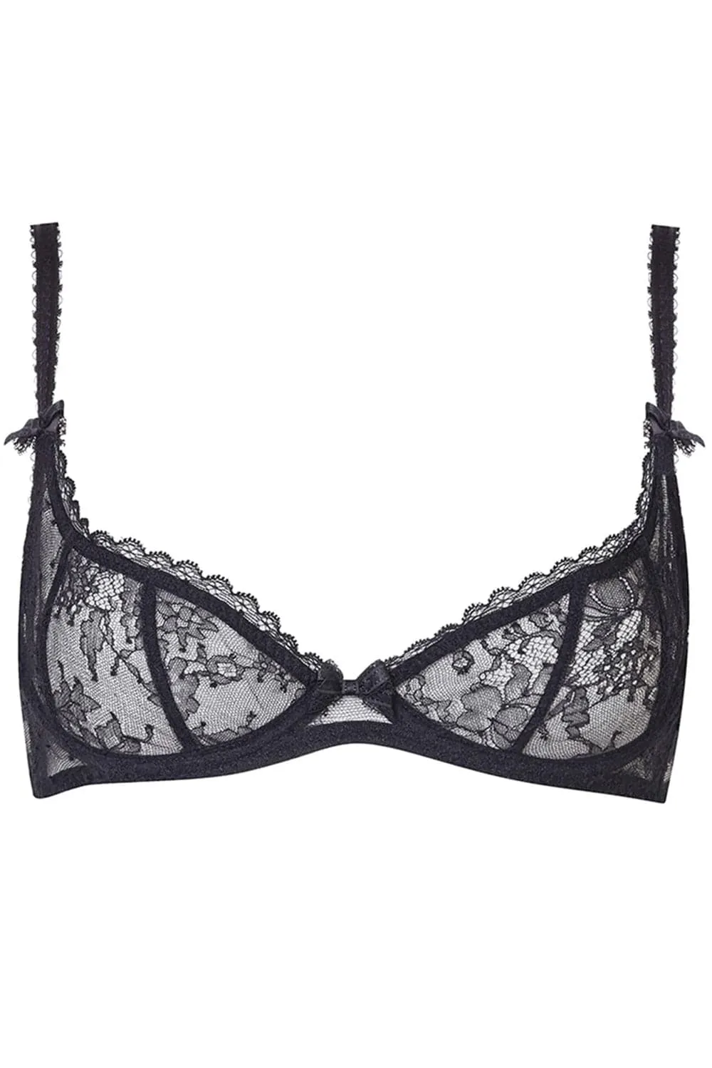 Hinda Demi Cup Plunge Bra Black. UK 32D