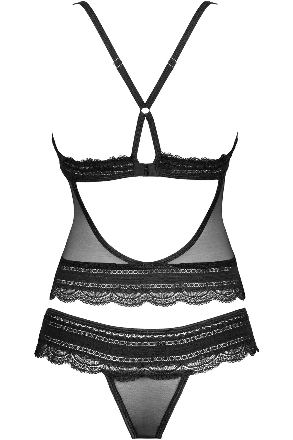 Ivannes Top & Thong Set in Black