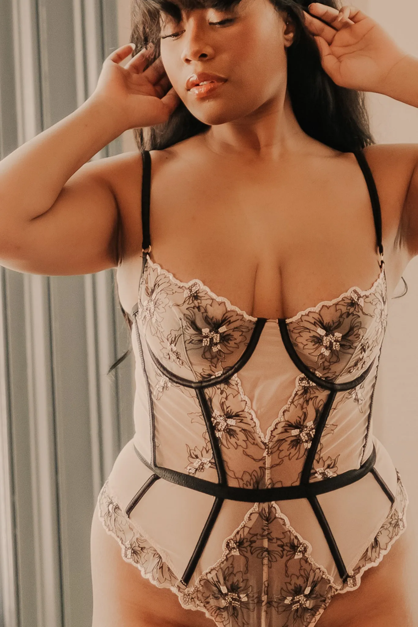 Kilo Brava Embroidered Underwire Bodysuit