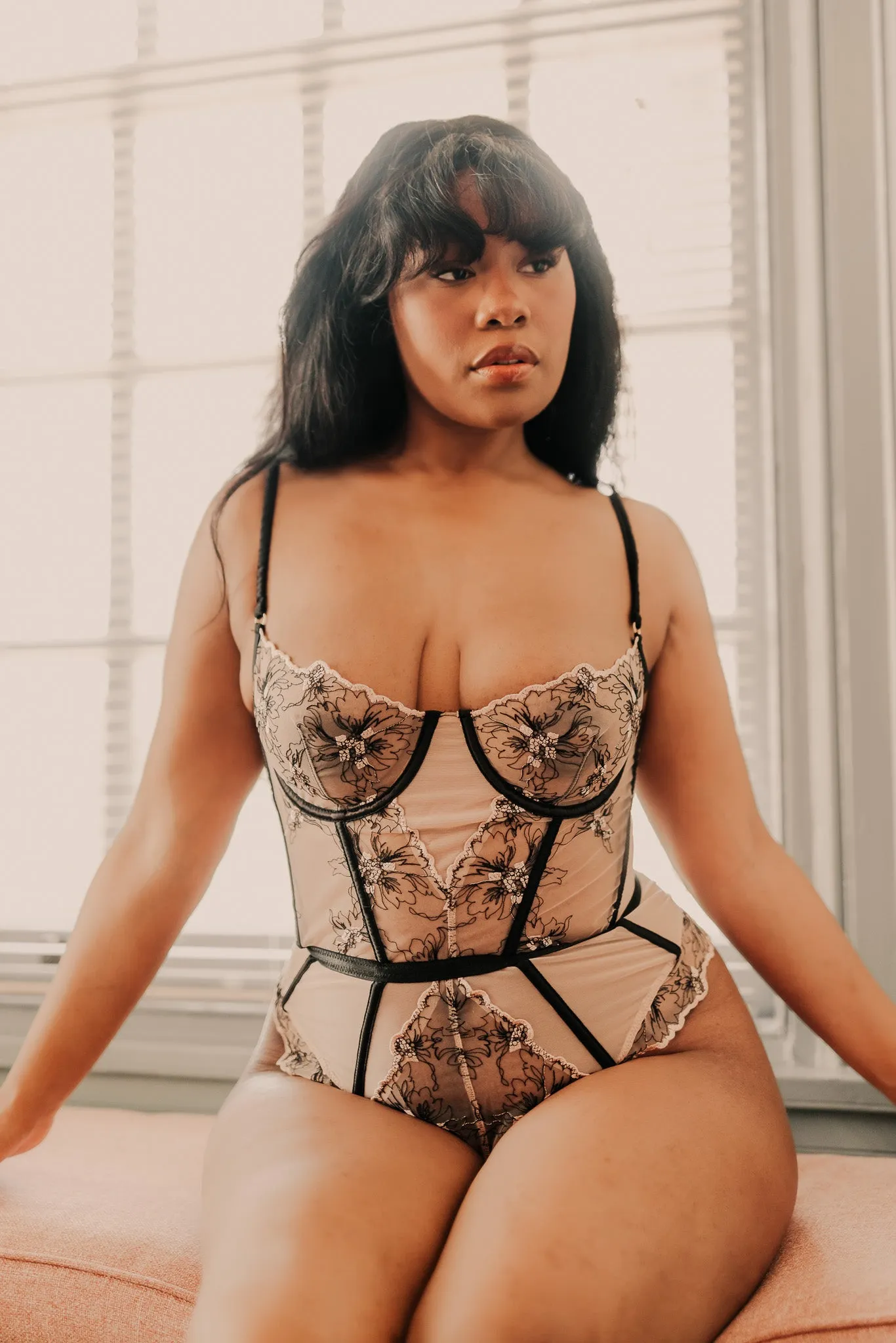 Kilo Brava Embroidered Underwire Bodysuit