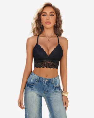 Lace Bra V Neck Racerback Cami Tank