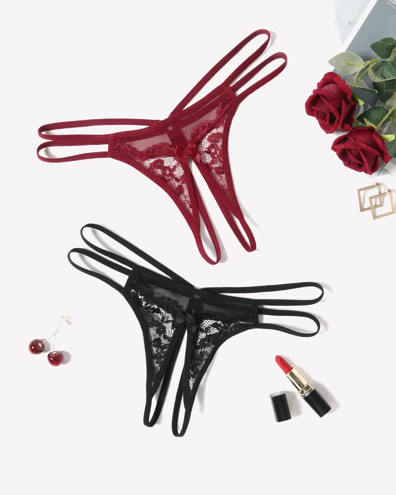 Lace Floral Lace Briefs G-String